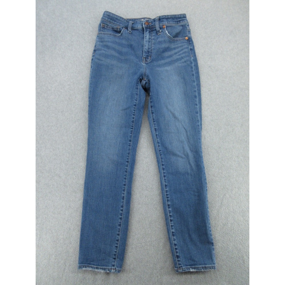 Madewell Womens Jeans Curvy High-Rise Skinny Crop Blue Stretch Denim 28T